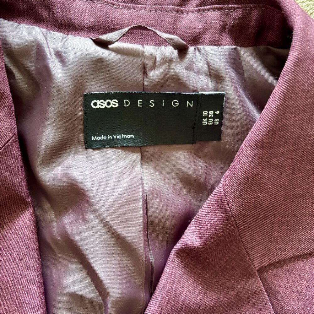 ASOS DESIGN Women’s Purple Plum Blazer – Size 6 - Picture 3 of 13